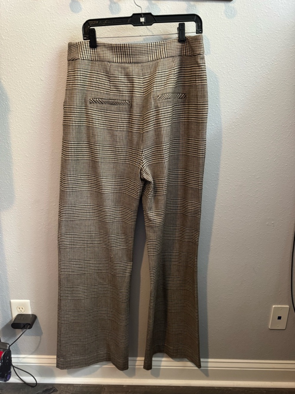 Veronica Beard Neutral Glen Check Plaid Trousers Sz 16 - Picture 2 of 6